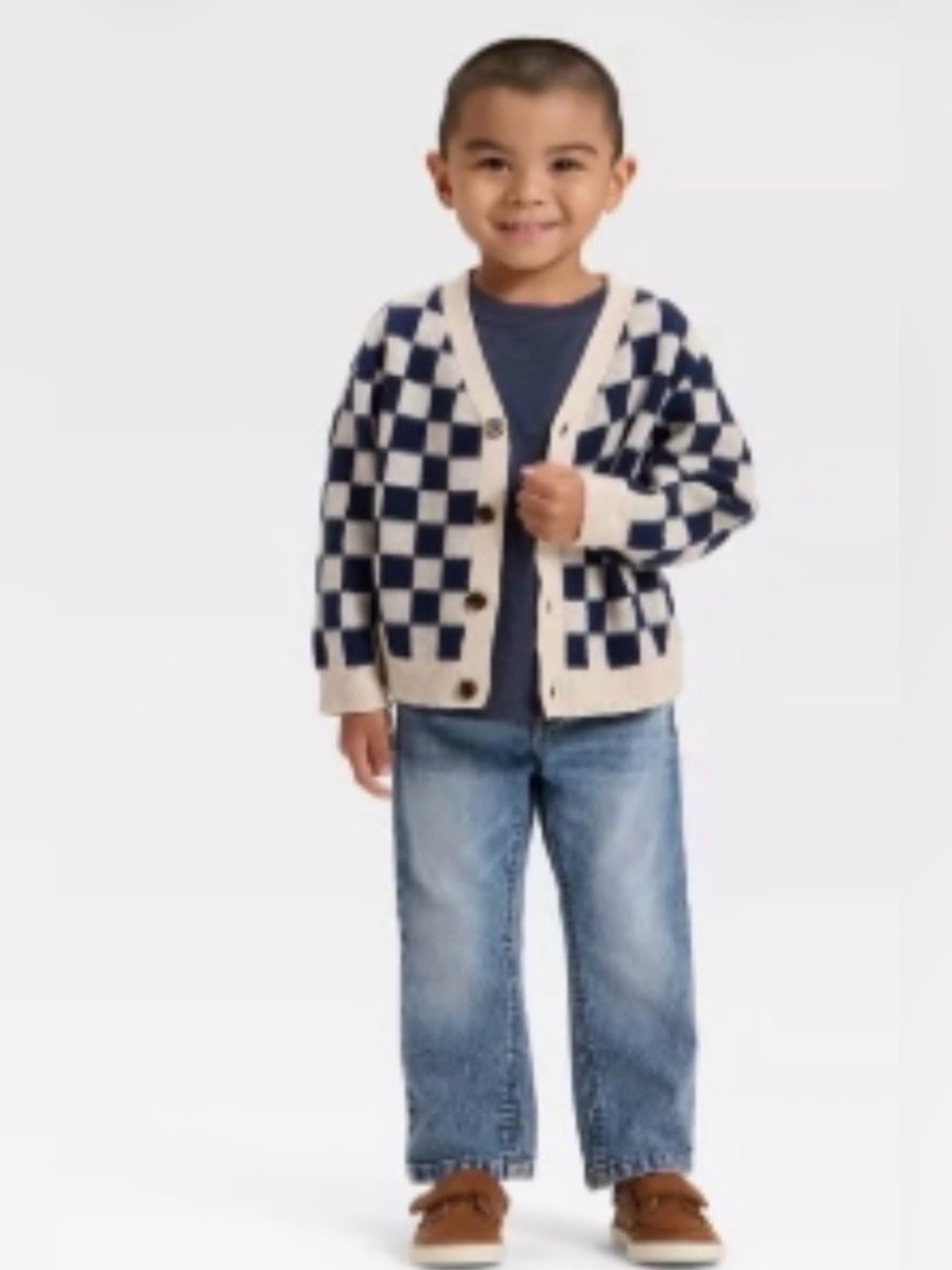 Cat & Jack Checkered Cardigan